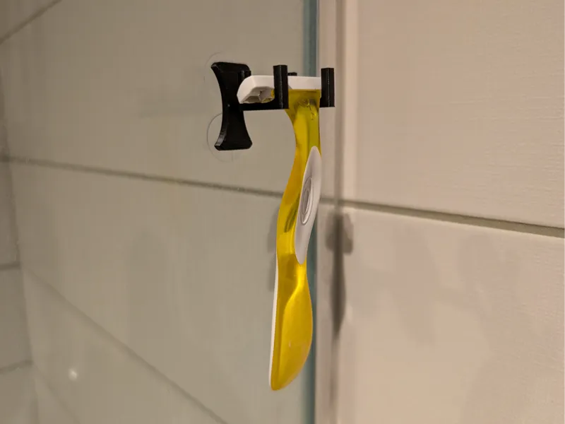 Shower/Glass suction cup shaver holder