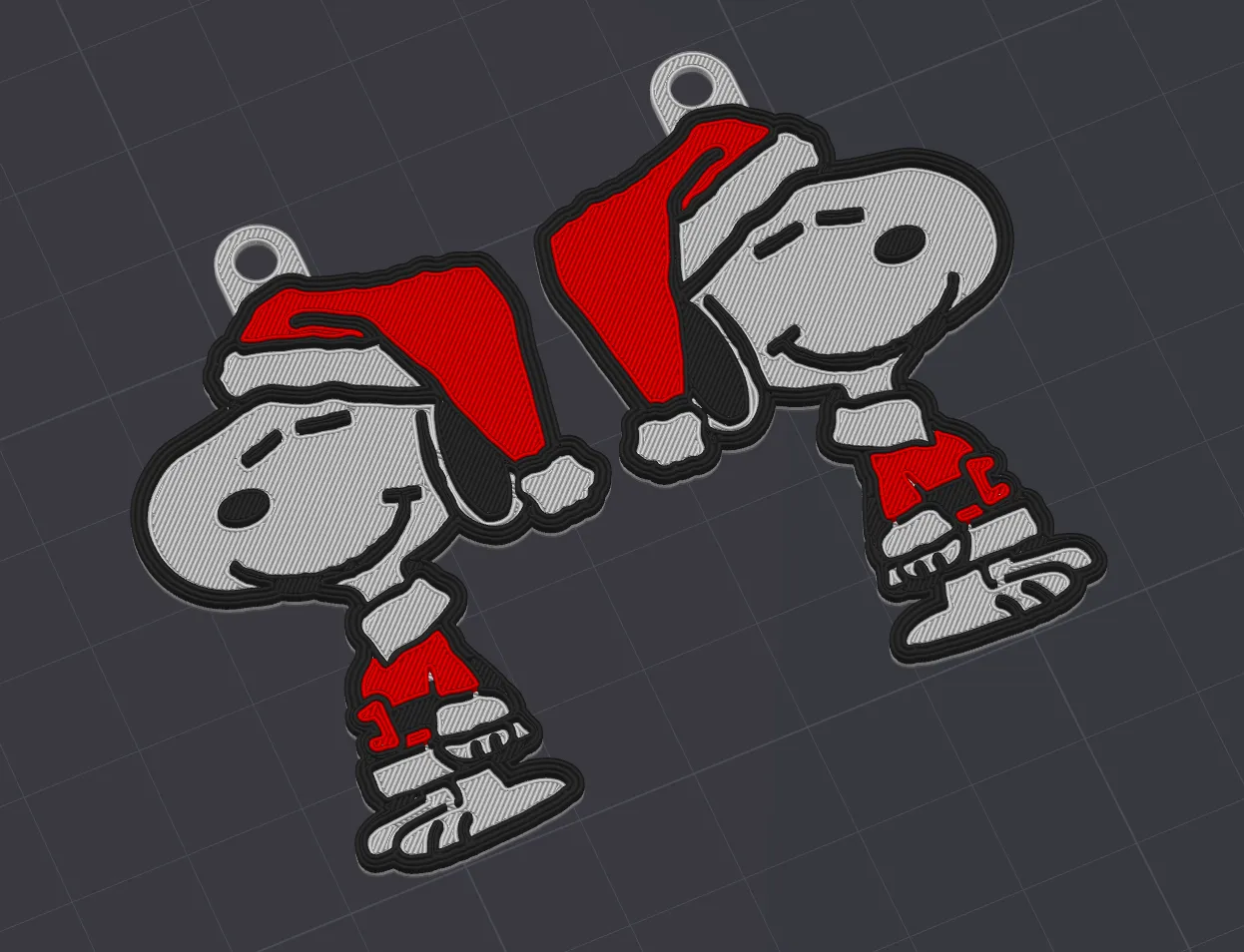 Santa's Helper Snoopy Christmas Earrings view 2