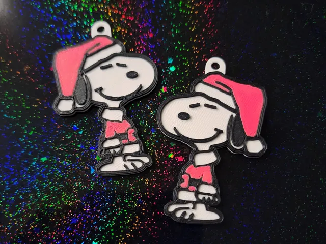 Santa's Helper Snoopy Christmas Earrings