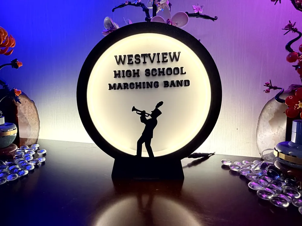 Marching Band Ring Lamp | Custom Name - Free 3D Print Model - MakerWorld