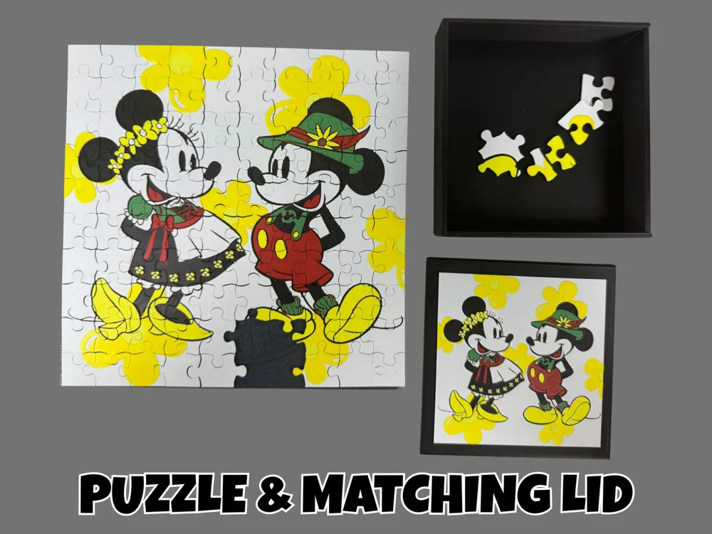 Mickey & Minnie Mouse - Puzzle & Matching Lid
