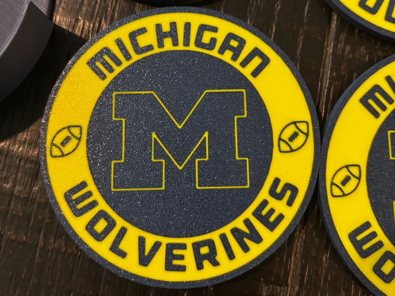 Michigan Wolverines Coasters with Stand
