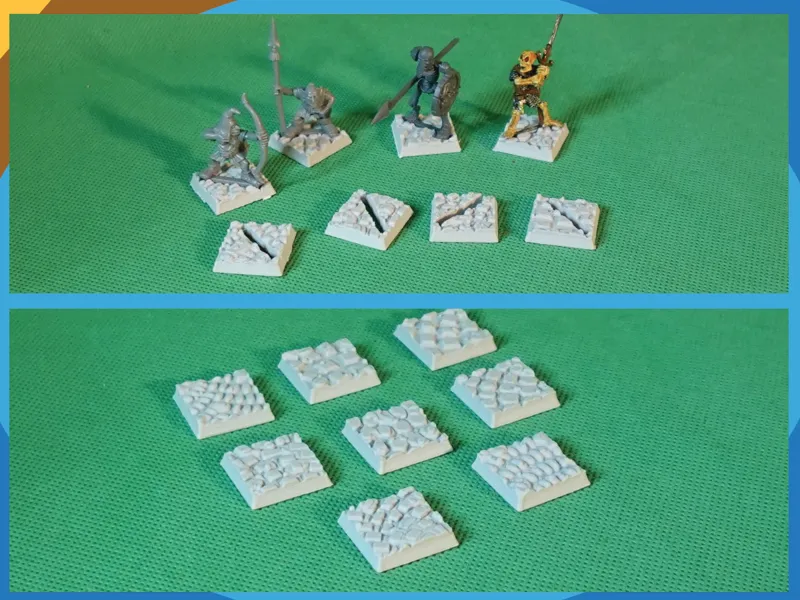 Cobblestone style square bases