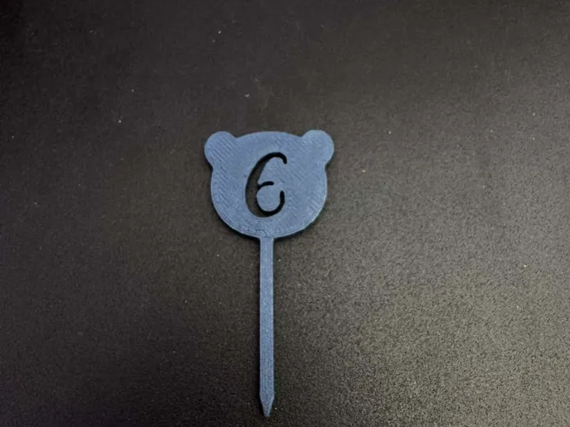 Cute Bear Number 6 Cupcake Topper