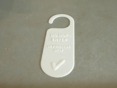 3D Printer Only Door Hanger using Make My Sign