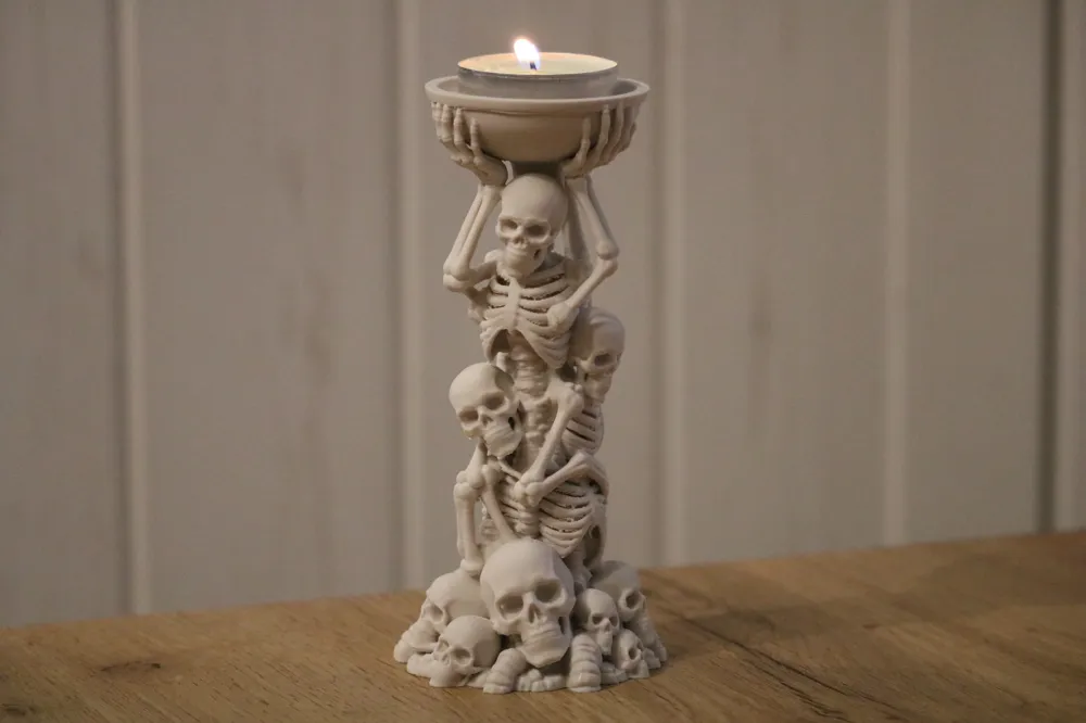 Little Skeleton Models Skeleton Tower Candle Holder - Free 3D Print Model - MakerWorld