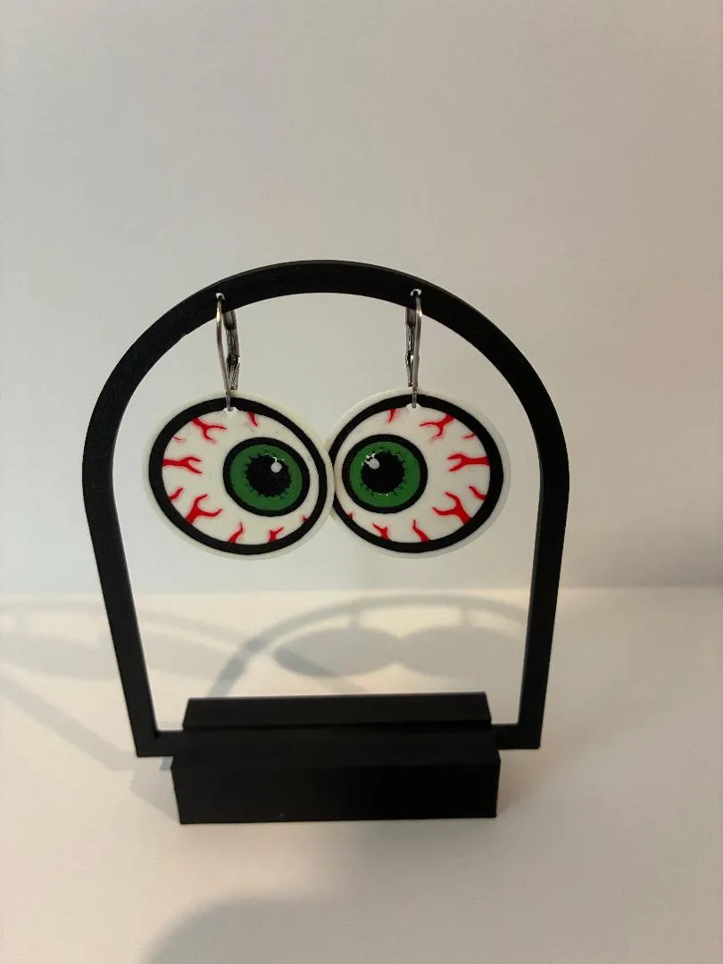 Eyeball earrings view 2