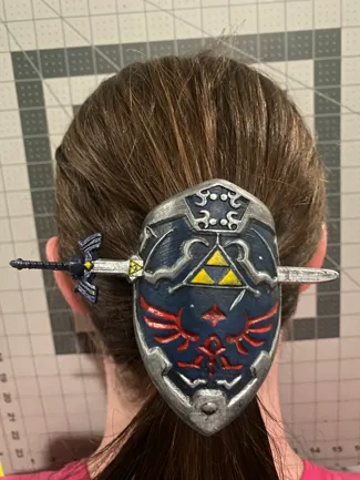 master sword and hylian shield hair pin set