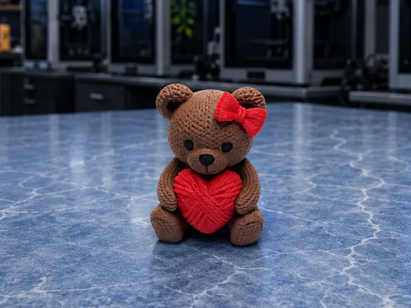 Liebevoller Teddybaer mit Herz und Schleife 3Col.