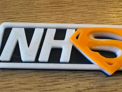 NHS Superman keyring logo from scratch