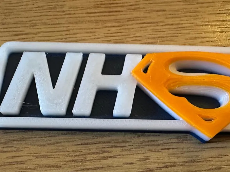 NHS Superman keyring logo from scratch