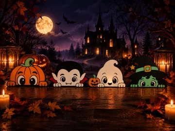 Letrero o emblema decorativo: Halloween Window Decorations – 4 Designs — vista de referencia 3