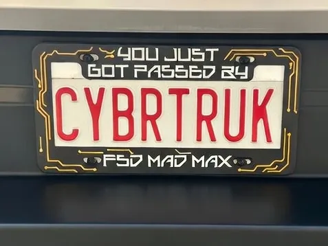 Tesla FSD Mad Max License Plate Frame