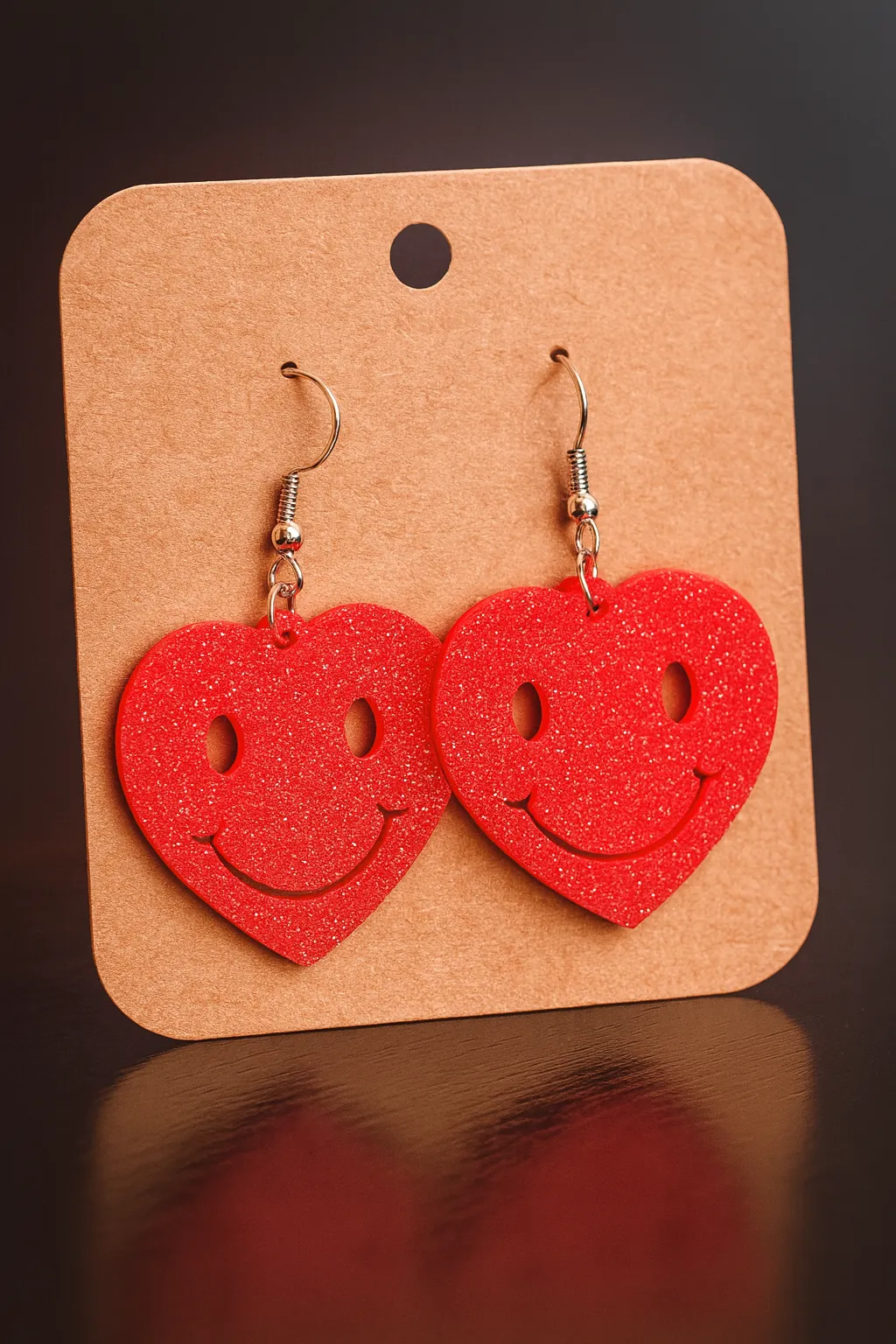 Smiley Heart Earrings view 2