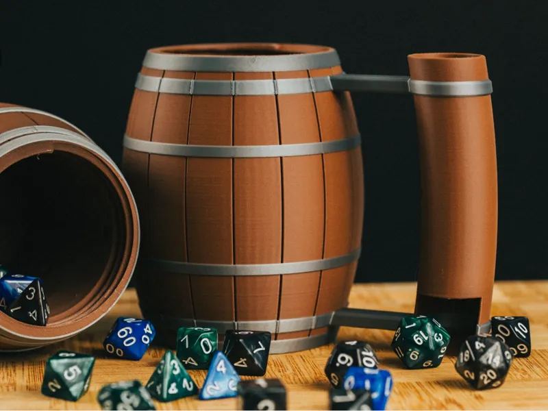 Wood Barrel Dice Tower Can Holder | Drink Tower