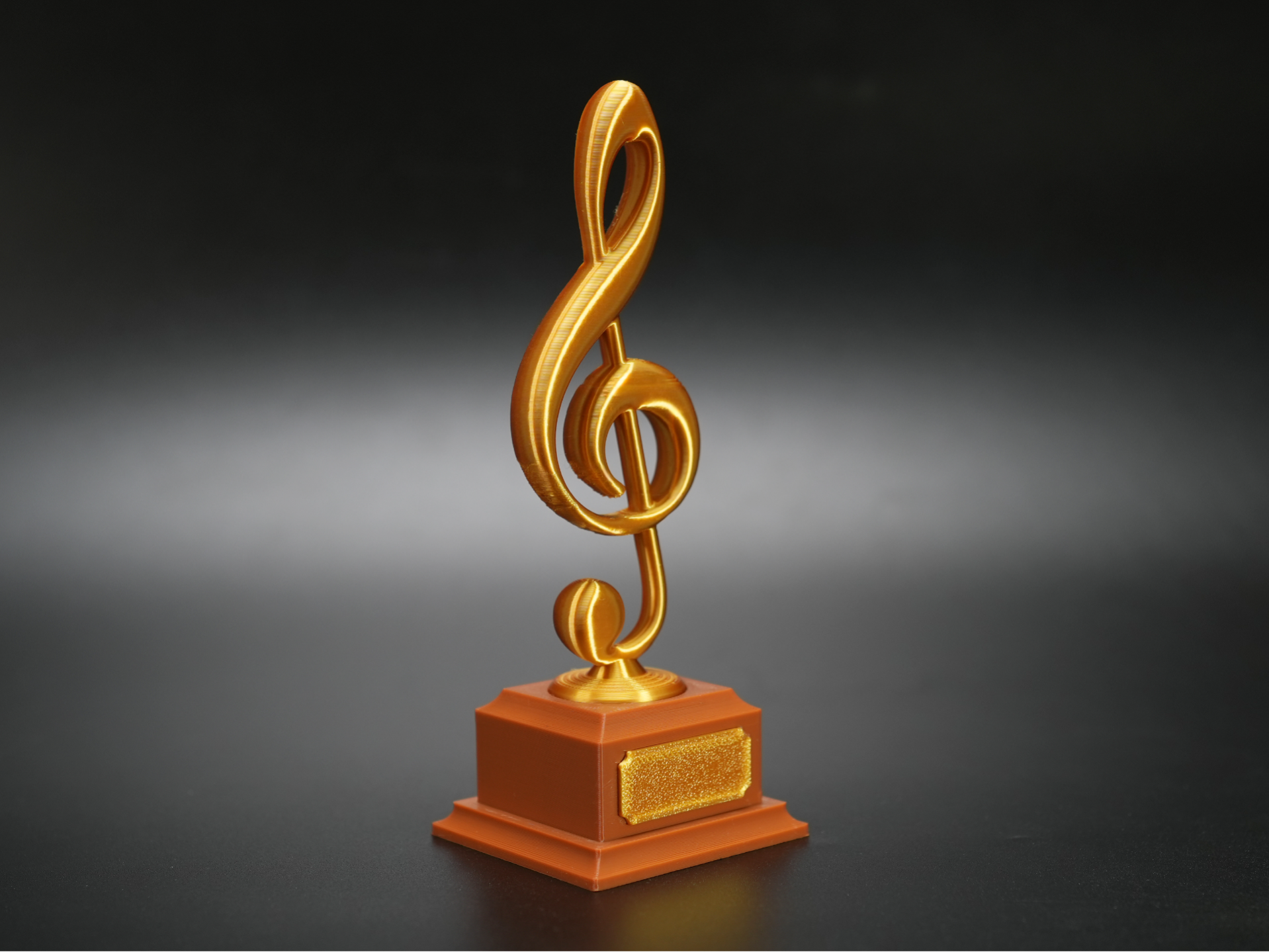 Elegant Music Trophy – Gold Treble Clef