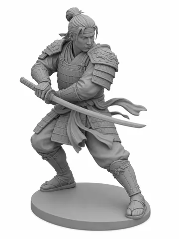 Modelo para impresión 3D: Samurai — vista de referencia 2