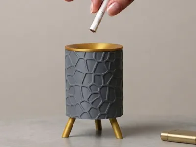 Round Iqos Terea Heet Ashtray - Voronoi pattern