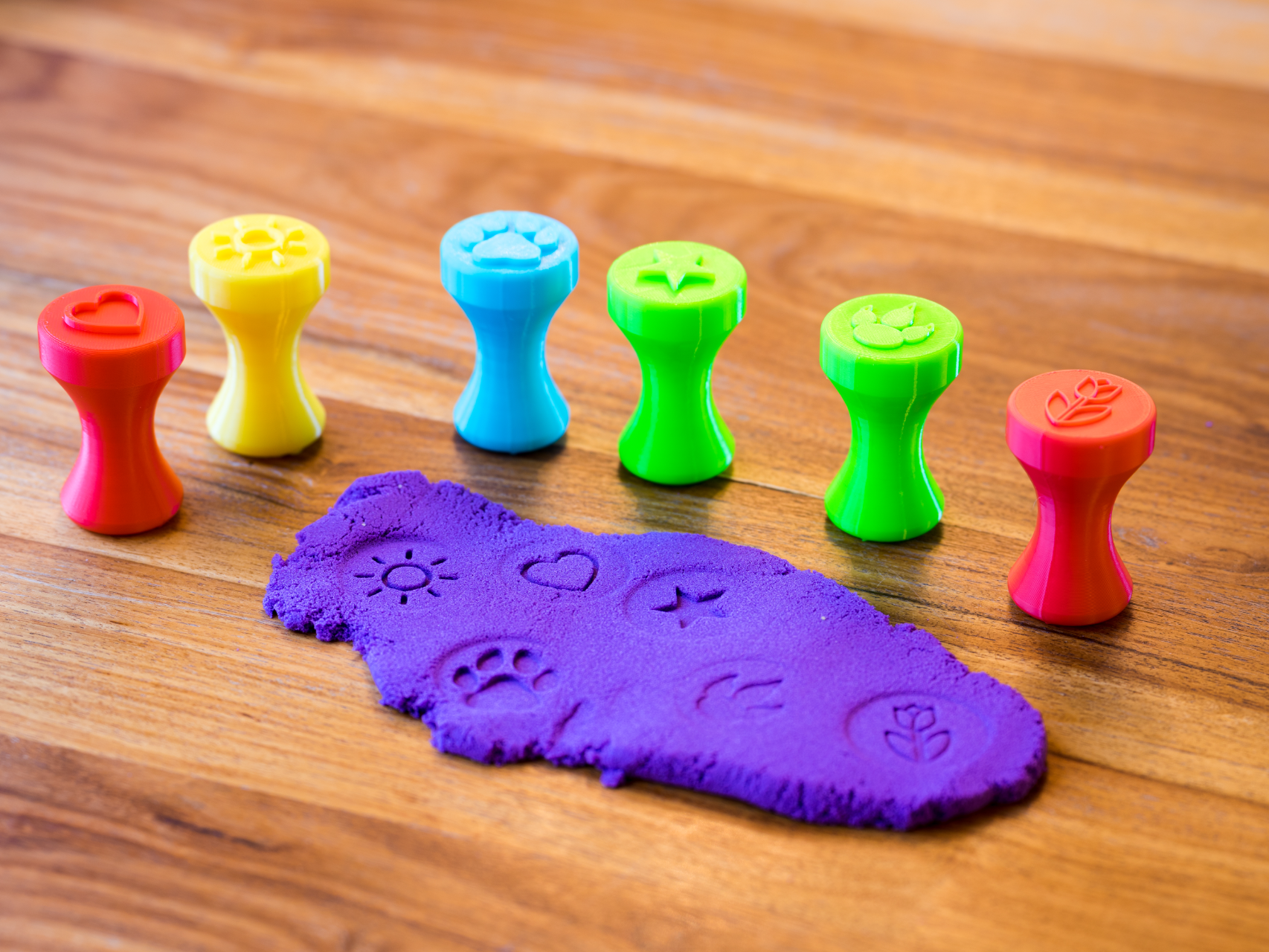 Kinder-Knetstempel Set: Herz, Stern, Pfote & Sonne