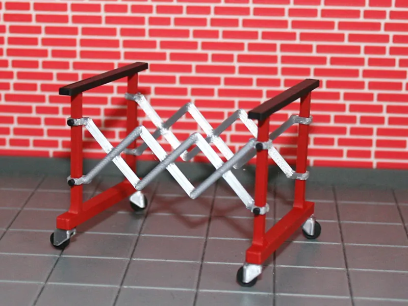 Telescopic multi purpose trolley for garage, 1:18