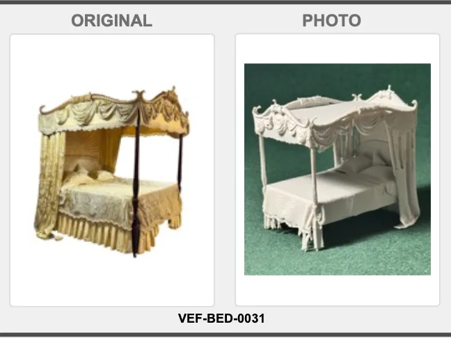 Aurelia Canopy Bed: VEF-BED-0031 1:12 Dollhouse