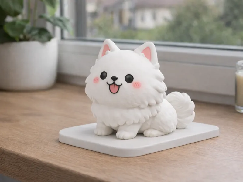 Chibi Samoyed Cute White Dog Cloud