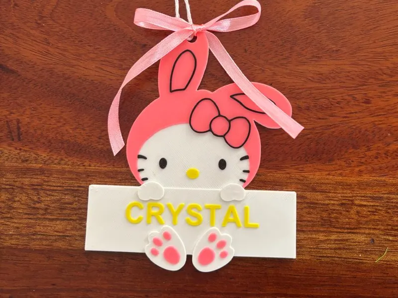 Personalized Hello Kitty Easter basket Tag