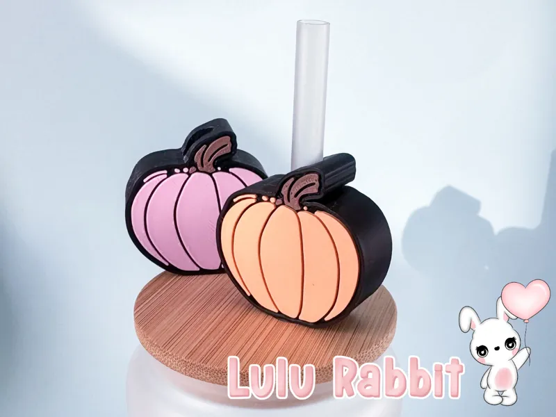 Halloween Pumpkin Straw Topper