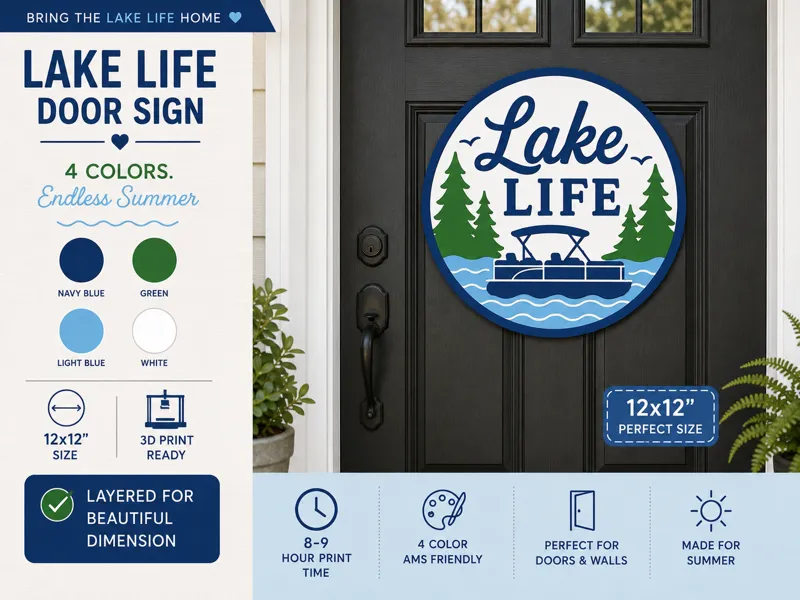 Lake Life 12x12 Sign