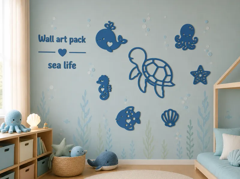 Wall art set : Sea life