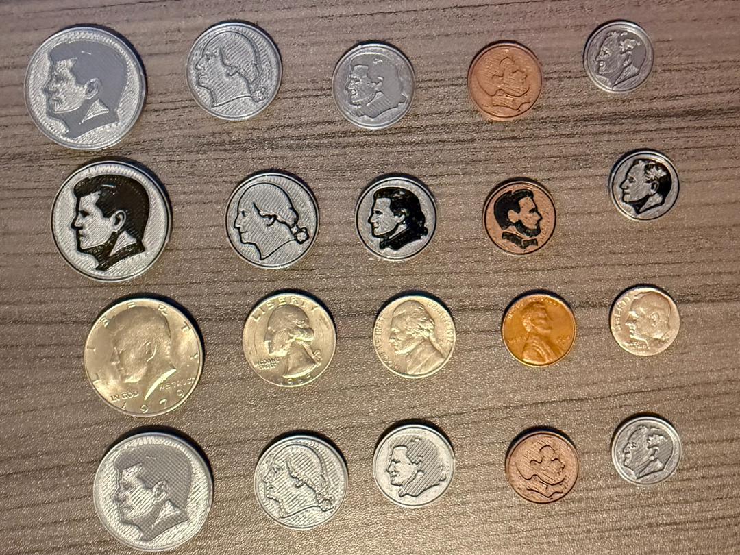 Penny, Nickel, Dime, Quarter, 1/2 Dollar Coins USD