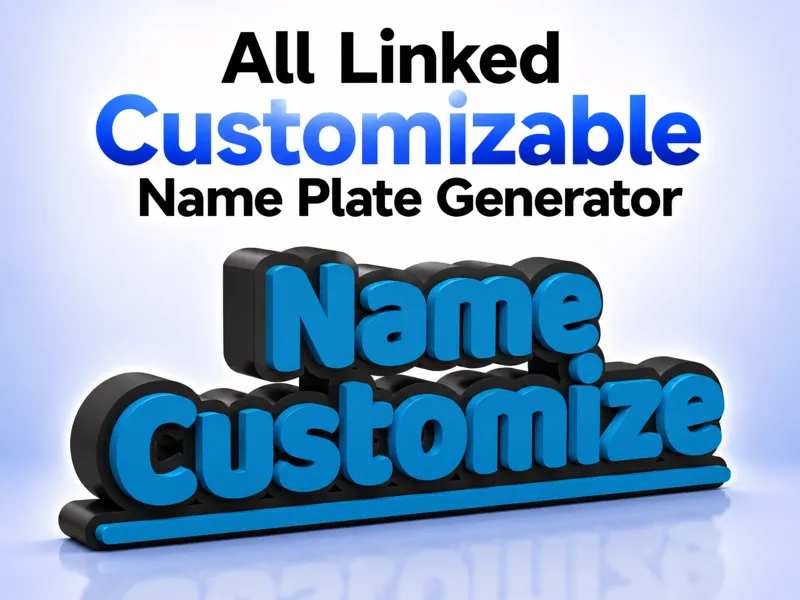 All Linked Two Line Custom Nameplate Generator