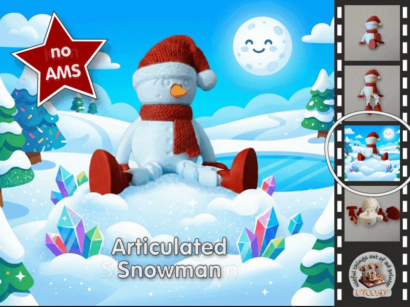 Gelenkiger Strick-Schneemann kein AMS, Fuzzy-Skin