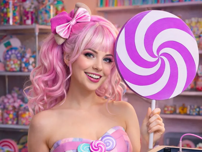 Candy Girl Carnival Costume with Giant Lollipop