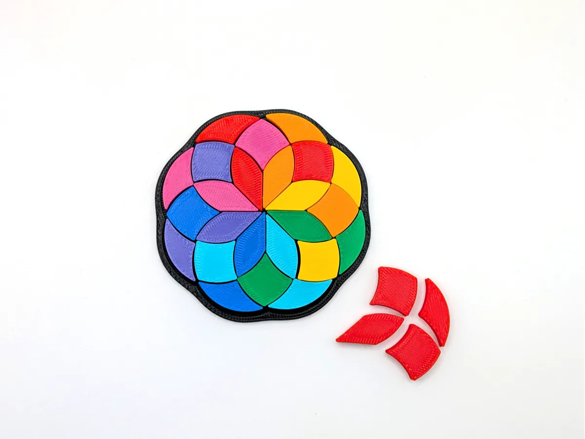 Puzzle mosaïque cercles arc-en-ciel