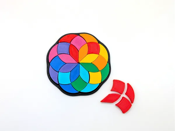 Puzzle mosaïque cercles arc-en-ciel