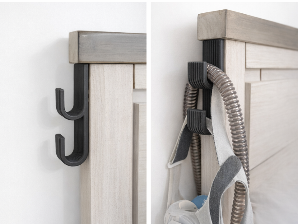 Aesthetic Double CPAP Hose & Mask Bedside Hook