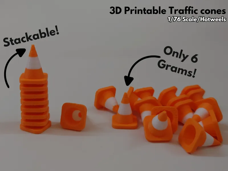Mini Traffic cone - (1/76 Scale)