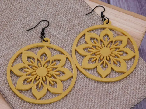 Round Flower earrings view 2