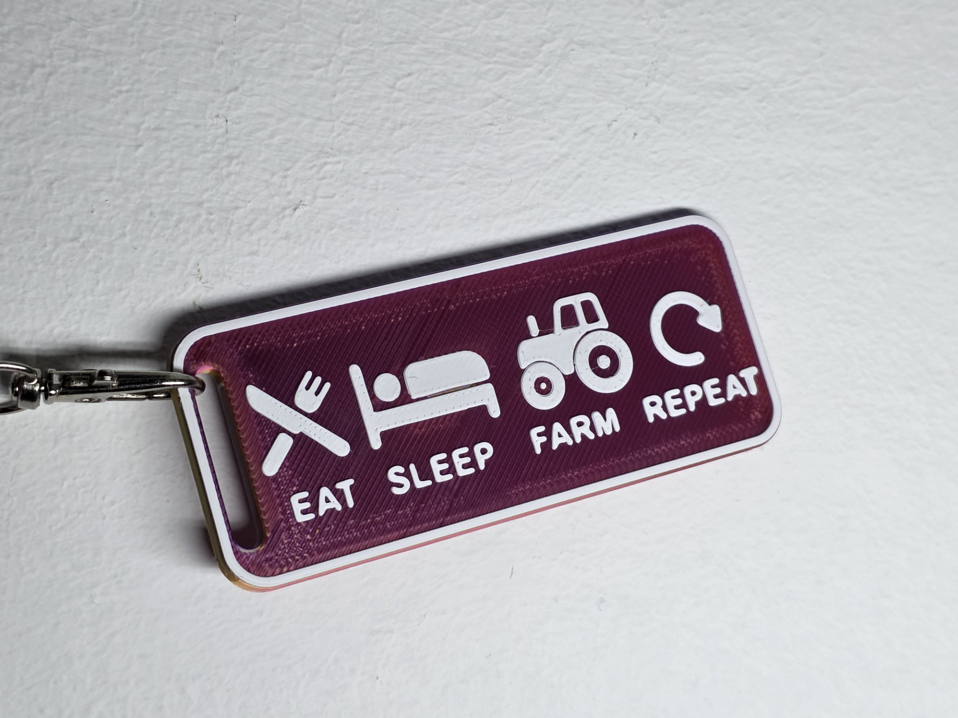 Farmer Keychain – Eat Sleep Farm Repeat