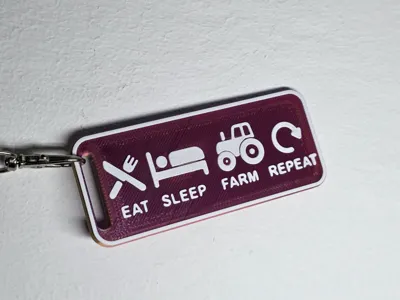 Farmer Keychain – Eat Sleep Farm Repeat
