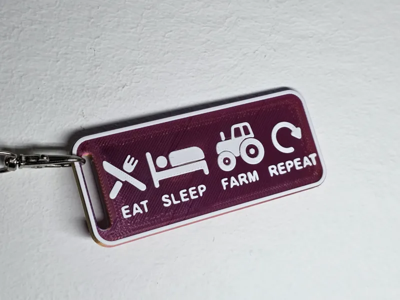 Farmer Keychain – Eat Sleep Farm Repeat