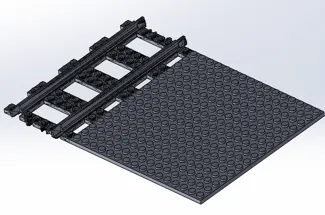 Train track with 16x16 baseplate