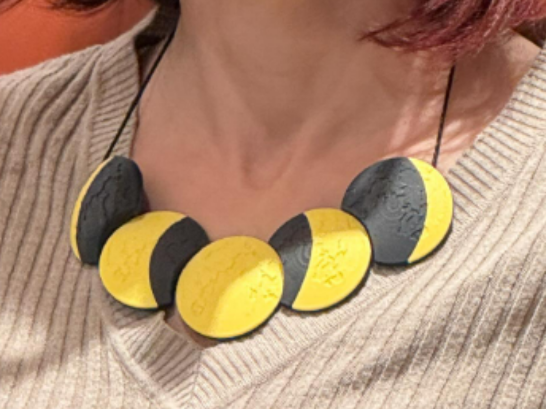 Lunar Phases 3D Jewelry Set – Necklace + Earrings