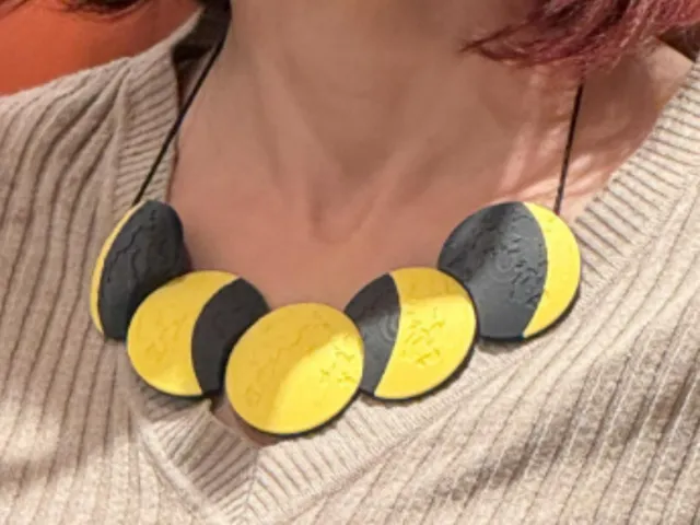 Lunar Phases 3D Jewelry Set – Necklace + Earrings