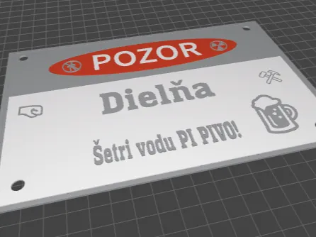 Vtipna tabula POZOR 