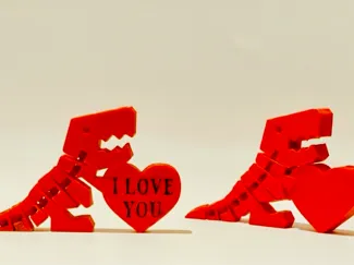Flexi Dino Valentine Heart