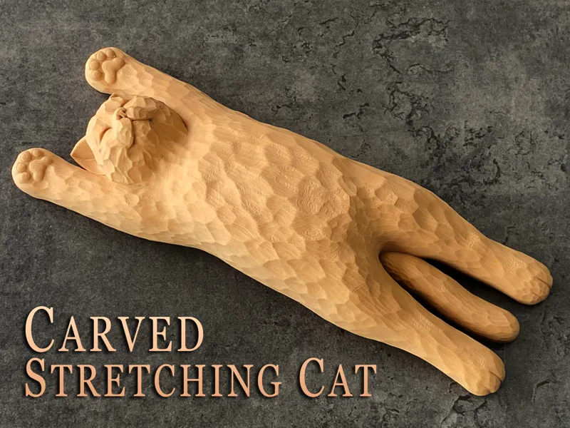 Stretching Cat – Carved Effect