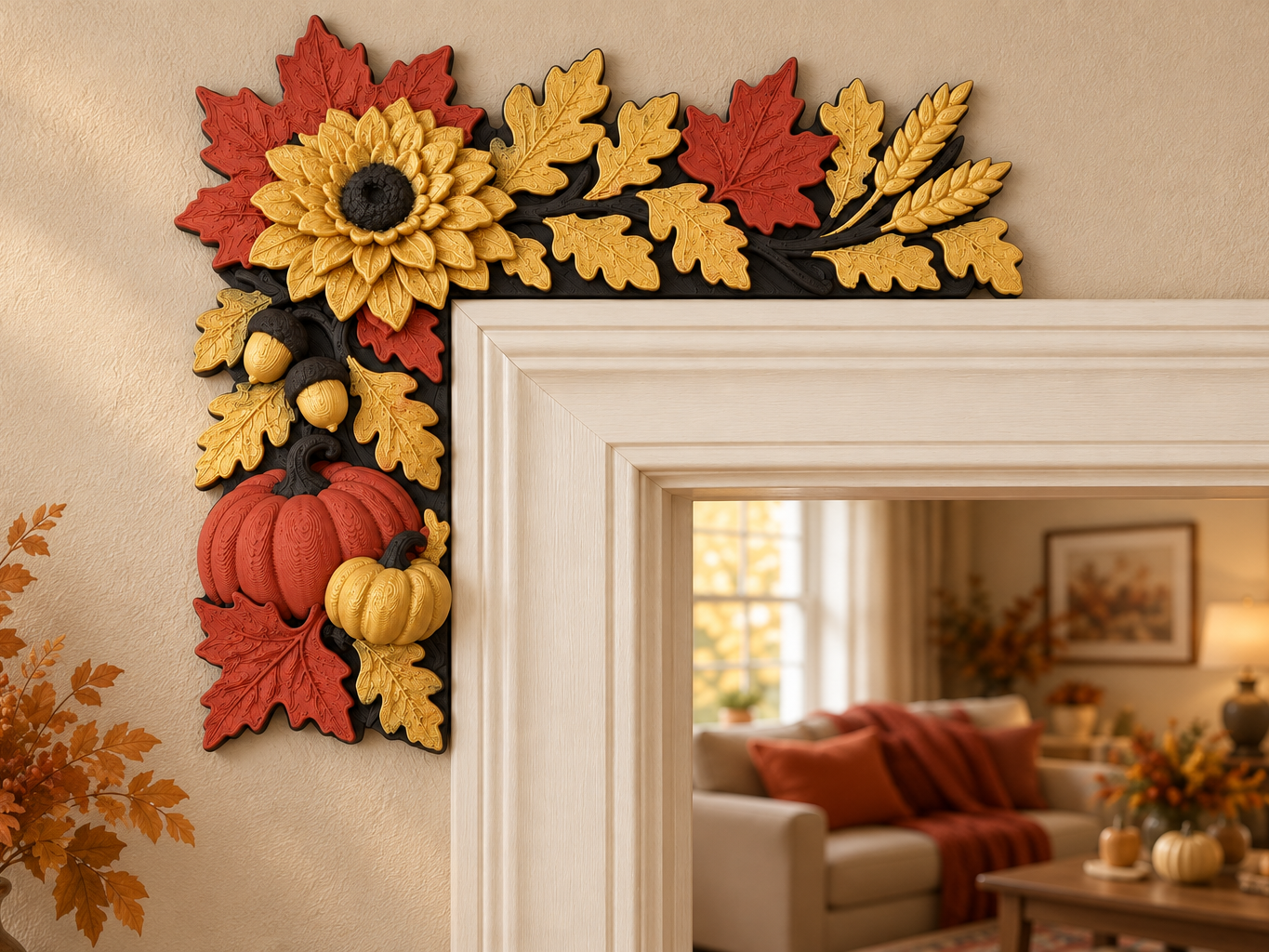 Autumn Sunflower – Door Frame Corner Decor - 1