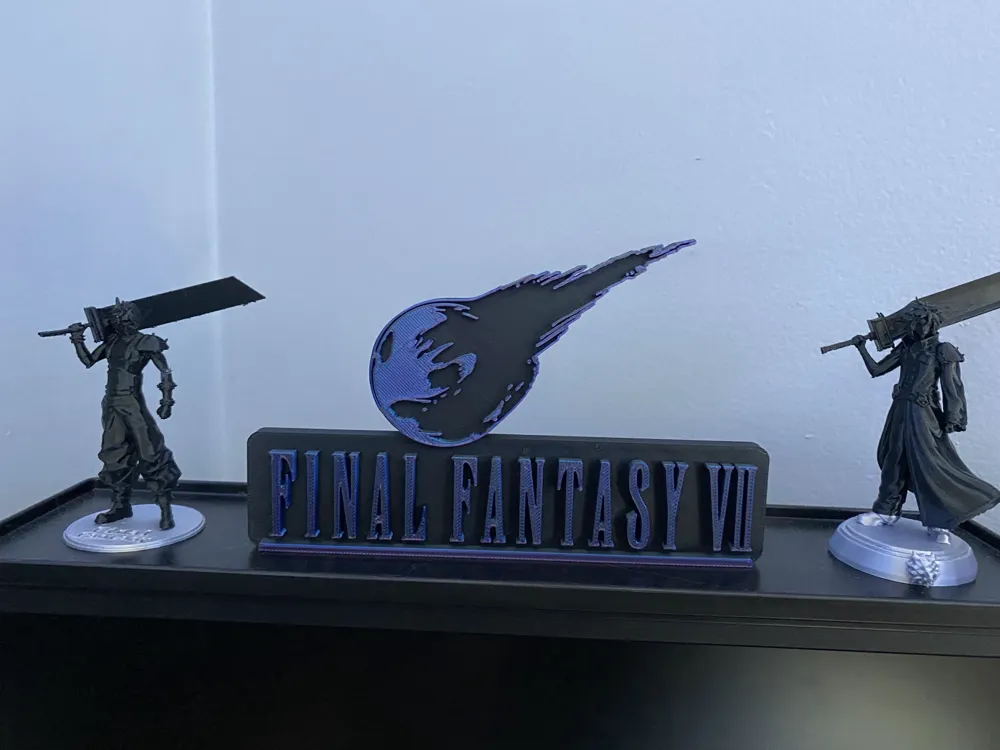 Epic Final Fantasy VII Sign: No AMS! - Free 3D Print Model - MakerWorld